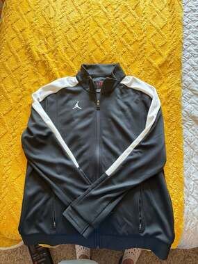 Jordan Brand Full-Zip Training Track Jacket Black White XL